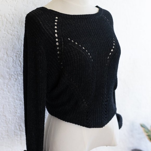 "Cream" Black/Grey" knit long sleeve - Picture 1 of 3